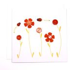 Vivienne Handmade 5 Flowers Stem (Orange) Card